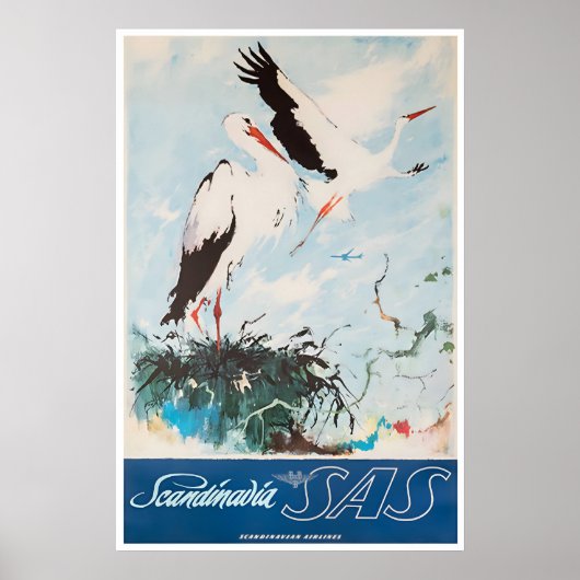 Affiche de voyage SAS Impression Scandinave Scandi (Devant)