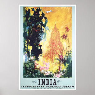 Affiche de voyage SAS Peinture d'Inde Impression d