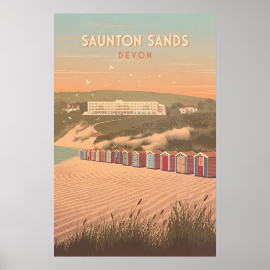Affiche de voyage Saunton Sands Devon (Devant)