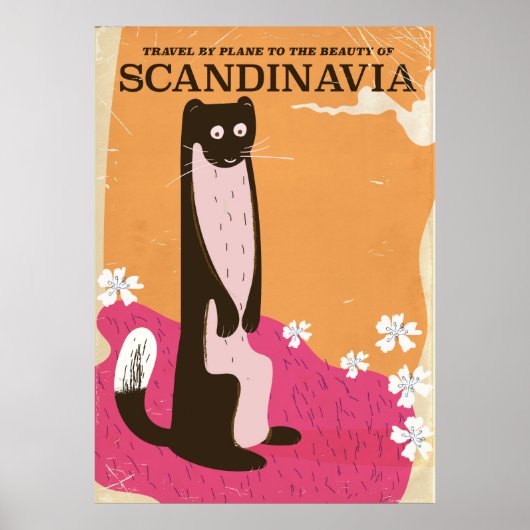 Affiche de voyage scandinave vintage. (Devant)