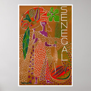 Affiche de voyage Sénégal Art Afrique Impression a
