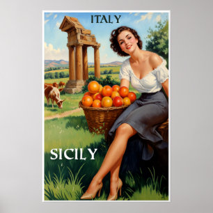 Affiche de voyage Sicile, Italie