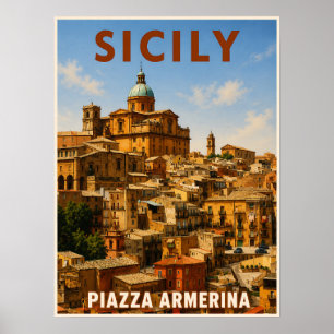 Affiche de voyage Sicile Italie
