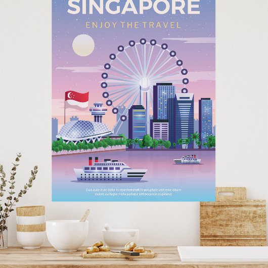 affiche de voyage singapour (Cuisine)