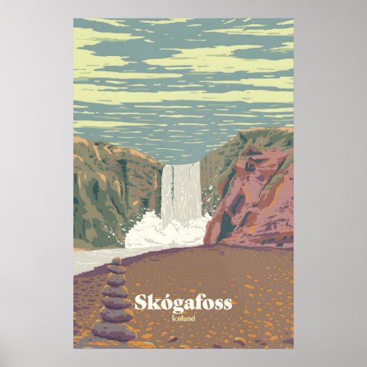 Affiche de voyage Skogafoss Islande (Devant)