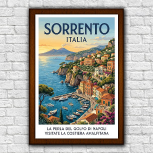 Affiche de voyage Sorrente, Italie des années 1960