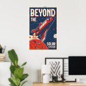 Affiche de voyage spatial au-delà du système solai (Bureau à domicile)