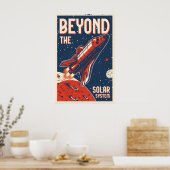 Affiche de voyage spatial au-delà du système solai (Cuisine)