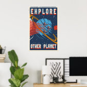 Affiche de voyage spatial d'exploration d'autres p (Bureau à domicile)