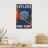 Affiche de voyage spatial d'exploration d'autres p (Cuisine)