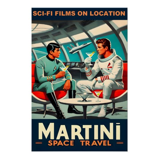 Affiche de voyage spatial Martini Films de science (Devant)