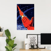 Affiche de voyage spatial soviétique Homme soviéti (Bureau à domicile)