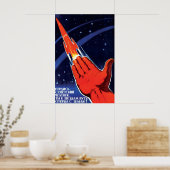 Affiche de voyage spatial soviétique Homme soviéti (Cuisine)