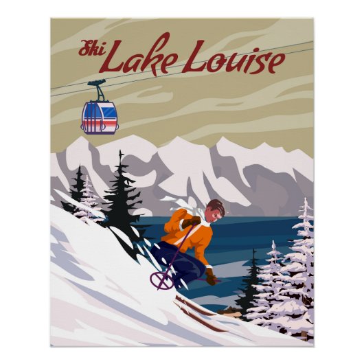 Affiche de voyage Station de ski de Lake Louise au (Devant)