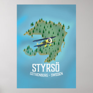 Affiche de voyage Styrsö, Suède.