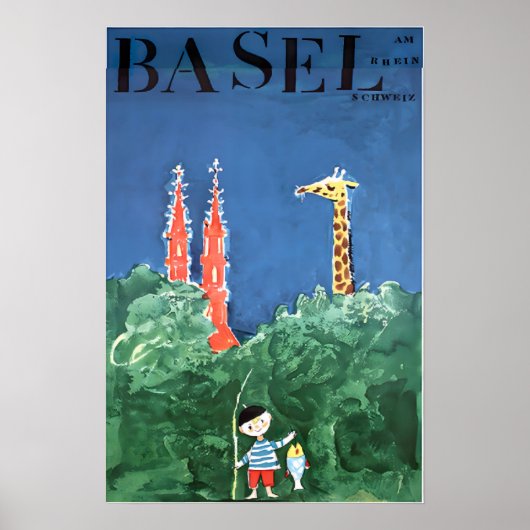 Affiche de voyage suisse Bâle Suisse Impression (Devant)