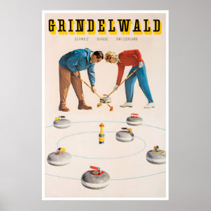 Affiche de voyage suisse d'art Grindelwald Suisse