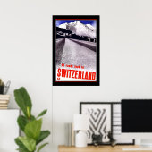 Affiche de voyage Suisse Vintage Ski (Bureau à domicile)