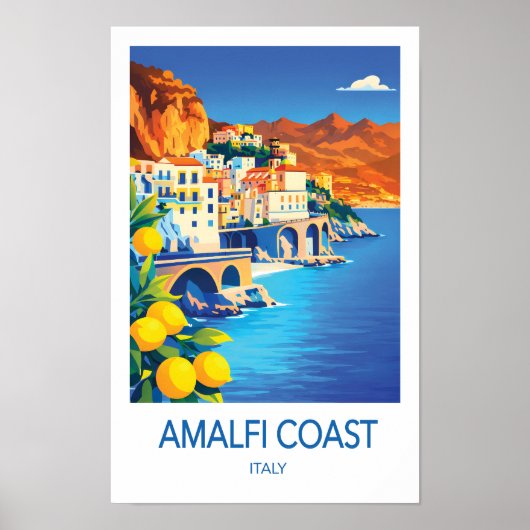 Affiche de voyage sur la Côte d'Amalfi (Devant)