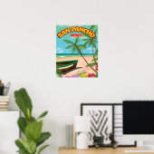 Affiche de voyage sur la plage de San Pancho (Bureau à domicile)