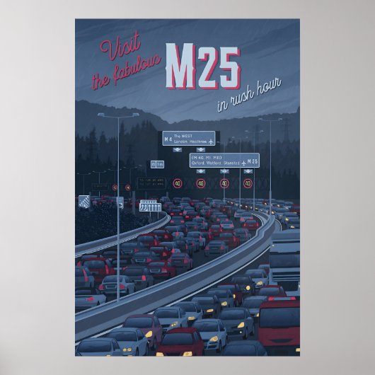 Affiche de voyage sur l'autoroute M25 (Devant)