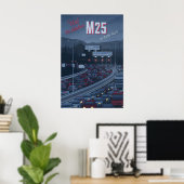Affiche de voyage sur l'autoroute M25 (Bureau à domicile)