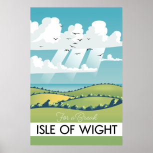 affiche de voyage sur l'île du poids.