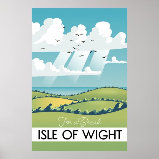 affiche de voyage sur l'île du poids. (Devant)