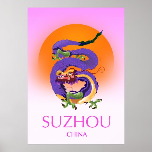 Affiche de voyage Suzhou China Dragon (Devant)