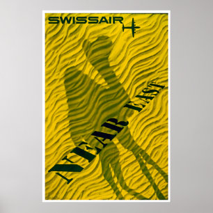 Affiche de voyage Swissair Proche-Orient Impressio