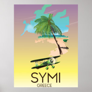 Affiche de voyage Symi Grèce