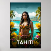 Affiche de voyage Tahiti (Devant)