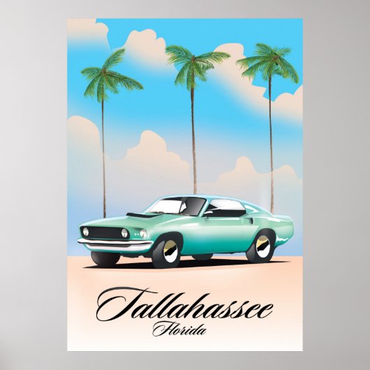 Affiche de voyage Tallahassee Floride. (Devant)