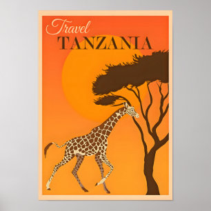 Affiche de voyage Tanzanie-Afrique