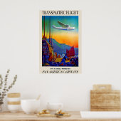 Affiche de voyage transpacifique vintage (Cuisine)