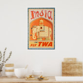 Affiche de voyage TWA Art Inde Impression indienne (Cuisine)