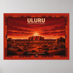Affiche de voyage Uluru Australie - Territoire du