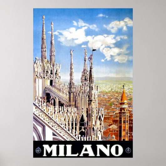 Affiche de voyage unique vintage Milano (Devant)