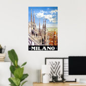 Affiche de voyage unique vintage Milano (Bureau à domicile)