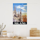 Affiche de voyage unique vintage Milano (Cuisine)