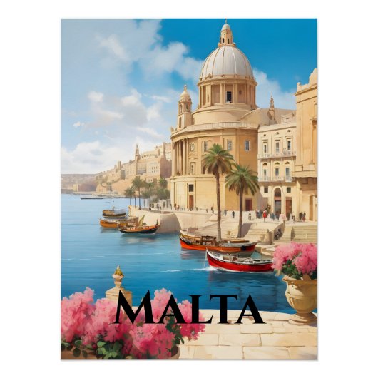 Affiche de voyage Valette Malte (Devant)
