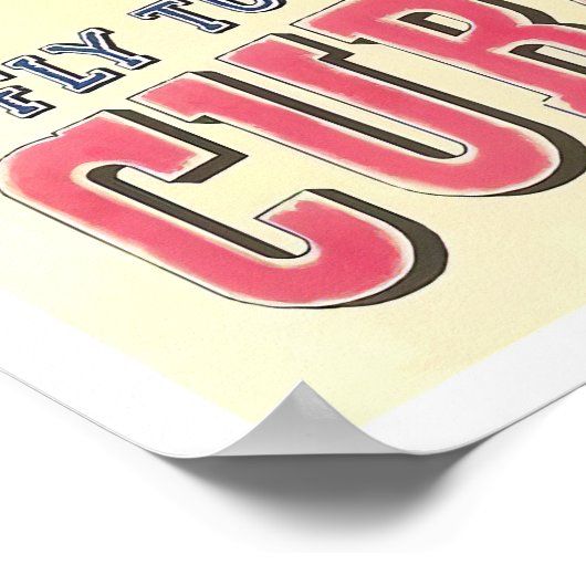 Affiche de voyage vintage à Cuba (Coin)