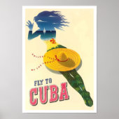 Affiche de voyage vintage à Cuba (Devant)