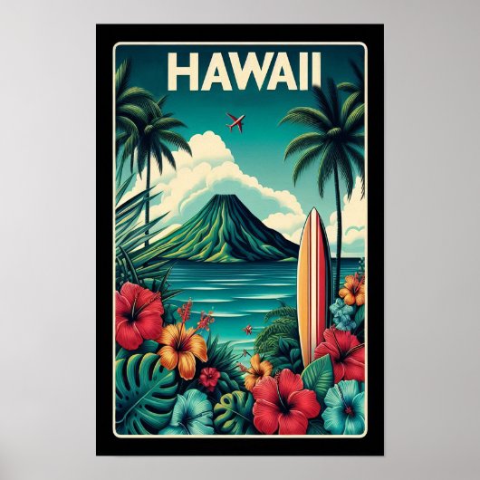 Affiche de voyage vintage à Hawaï (Devant)
