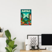 Affiche de voyage vintage à Hawaï (Bureau à domicile)