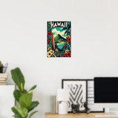 Affiche de voyage vintage à Hawaï (Bureau à domicile)