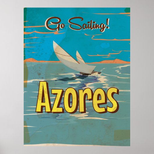 Affiche de voyage vintage Açores (Devant)