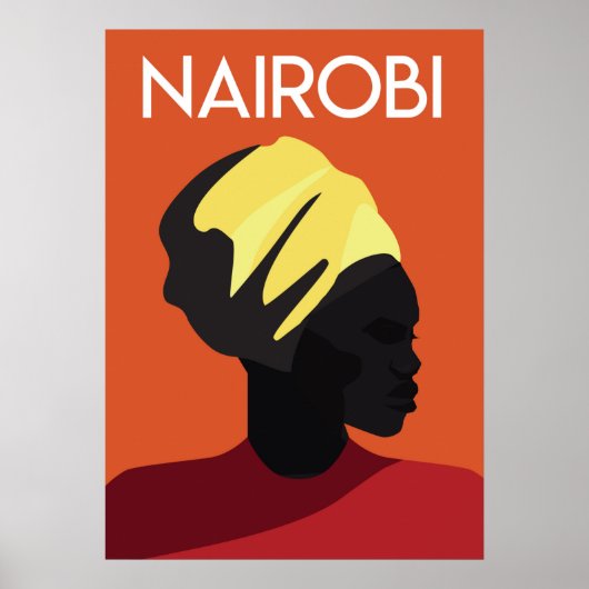 affiche de voyage vintage africaine de Nairobi (Devant)
