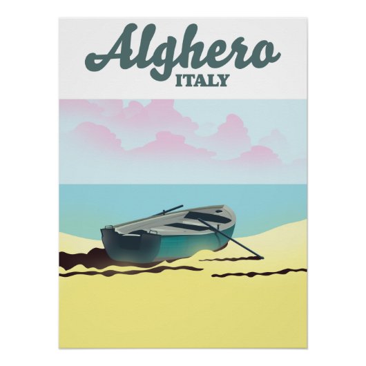 Affiche de voyage vintage Alghero Italie (Devant)