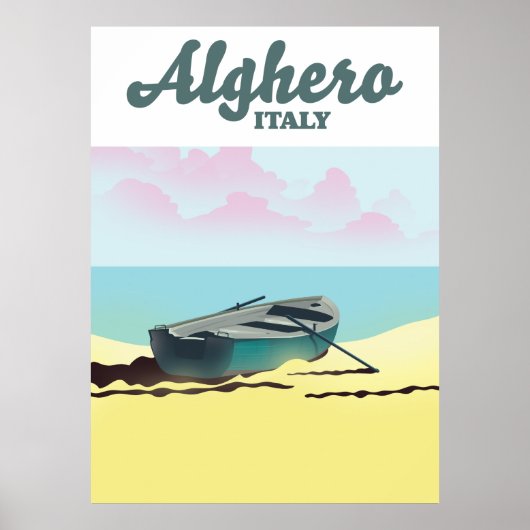 Affiche de voyage vintage Alghero Italie (Devant)